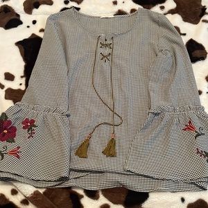 Long sleeve blouse with flare